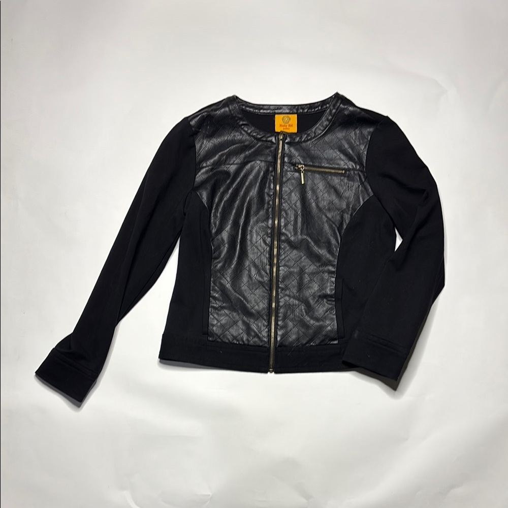 Black Blazer with Shiny Front and Long Sleeves
